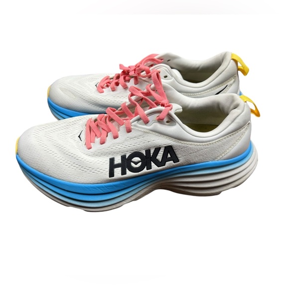Hoka Bondi 8 Running Shoes in Blanc De Blanc/Swim Day Size 9.5 Women's - Picture 5 of 8